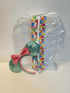 Large Hanging Boxy Bag - Tiny White Mickey Balloons