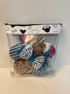 Large Travel Bag - Pink Polka Dots Minnie Heads