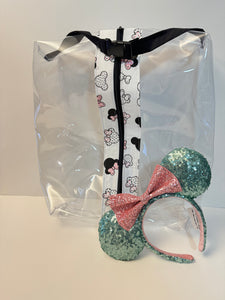 X-Large HANGING Boxy Bag - Pink Polka Dots Minnie Heads