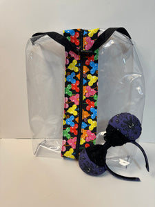 X-Large HANGING Boxy Bag - Black Mickey Balloons