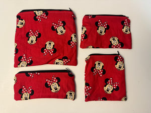 Fabric Bag Set -Red Minnie Faces