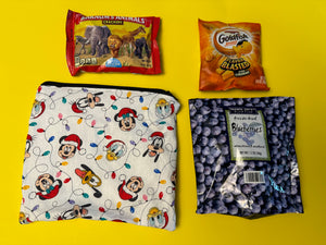 Reusable Sandwich Bag -Mickey and Friends Christmas Lights