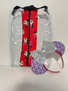 Large Hanging Boxy Bag - Red Minnie Faces