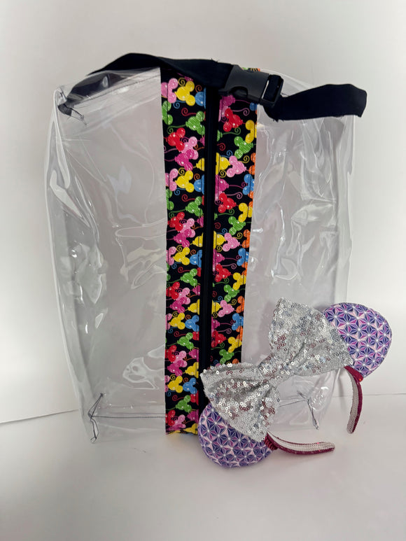 Large Hanging Boxy Bag - Tiny Black Mickey Balloons