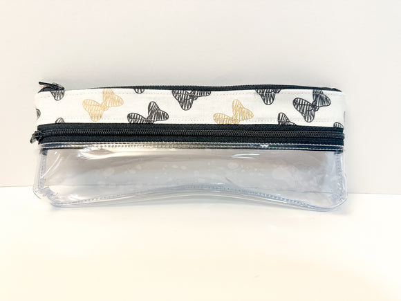 Toothbrush Bag - Black and Gold Bows