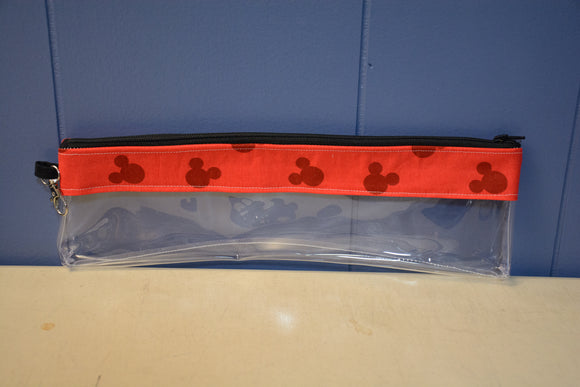 Reusable Straw Bag - Red Mickey Silhouettes