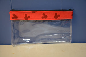 Make Up Bag - Red Mickey Silhouettes