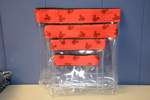 Travel Bag Set - Red Mickey Silhouettes