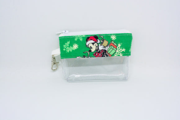Coin Bag - Green Mickey Christmas
