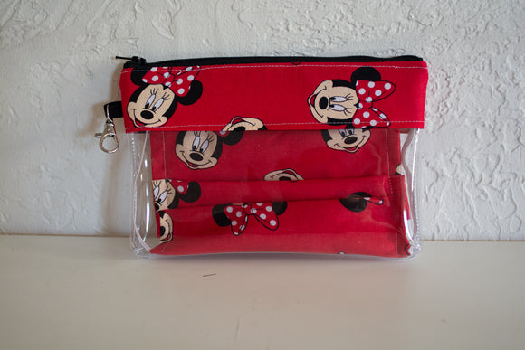 Clip and Go Bag - Red Minnie Faces
