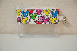 Coin Bag - Tiny White Mickey Balloons
