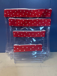 Travel Bag Set - Red Polka Dots